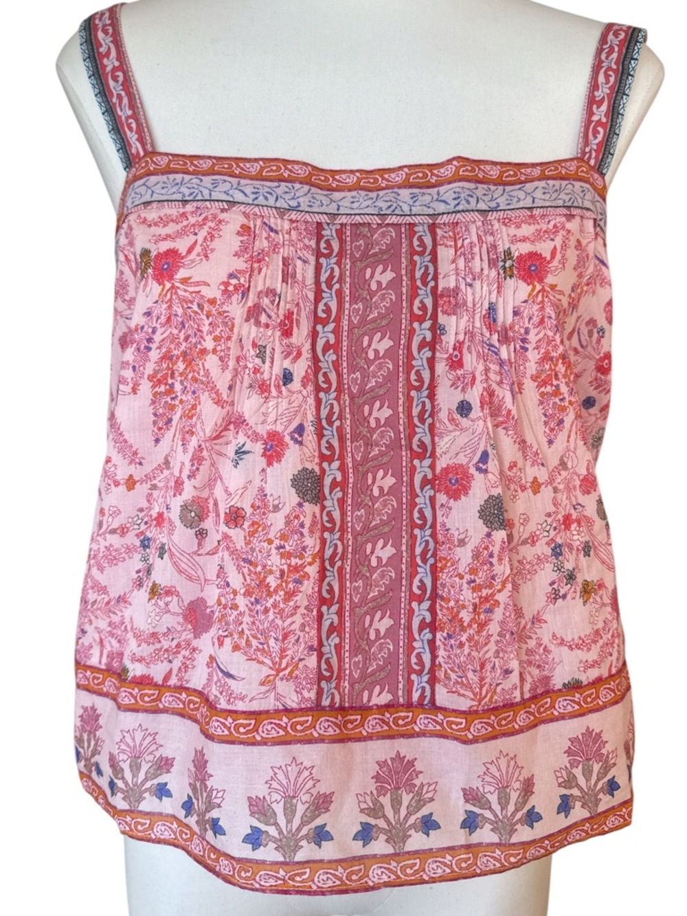 Cleobella The Yumi Top NWT pink floral, organic cotton blouse tank M